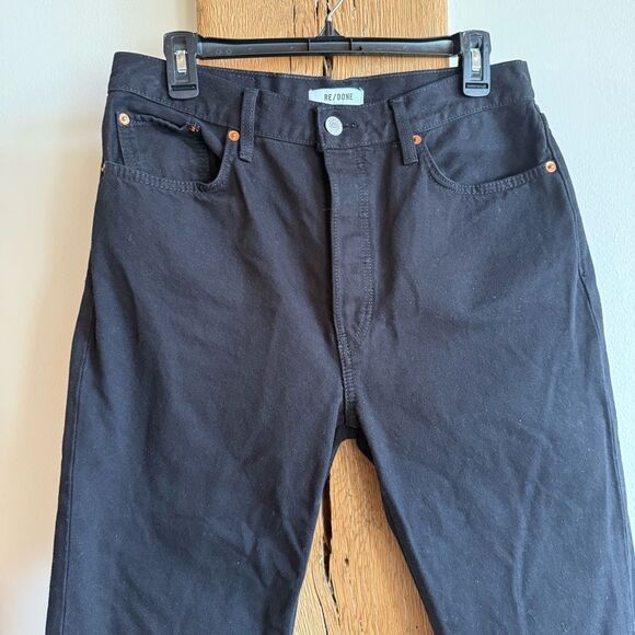 Re/Done 184-3WSTV27 Stove Pipe High-Rise Straight Jeans Black Size 29 - Picture 4 of 10